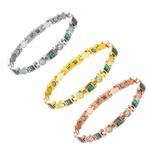 Elegant Crystal and Mother of Pearl Magnetic Bracelet (MS005)