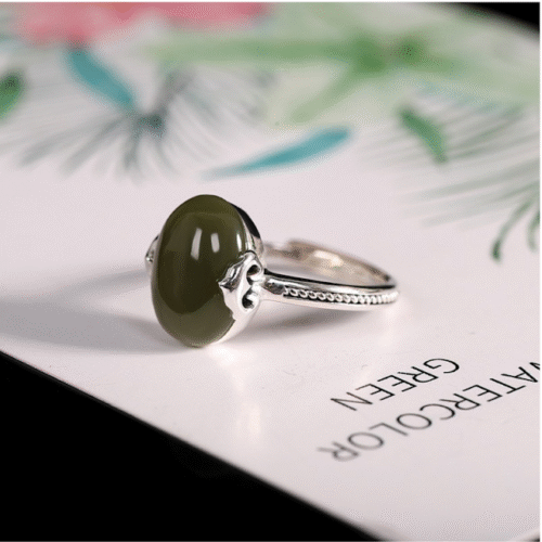 Jadelle -Jade 925 Silver Adjustable Ring    SQJA003