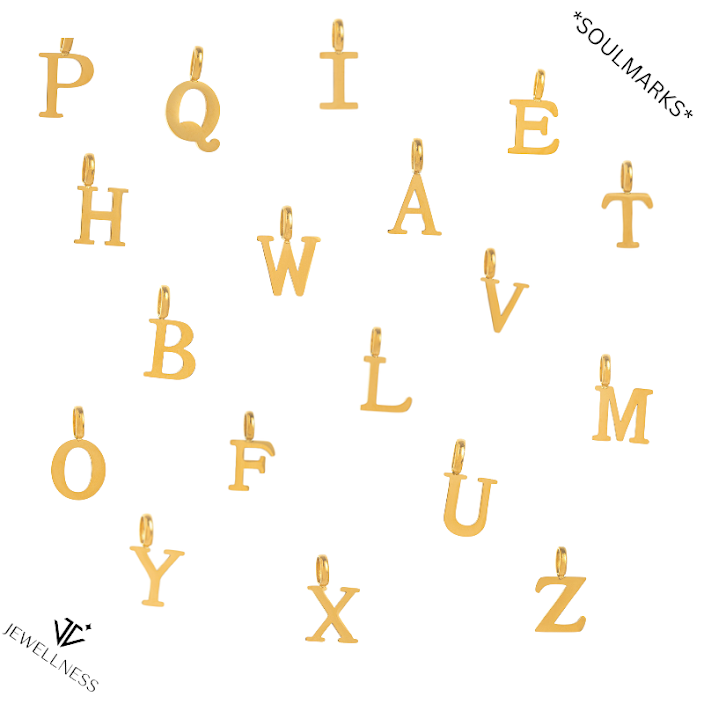SoulMarks -- Letter Pendant Necklace ZB003