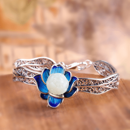 Jadelle -Jade 925 Silver  Lutos Bangle SQJA006