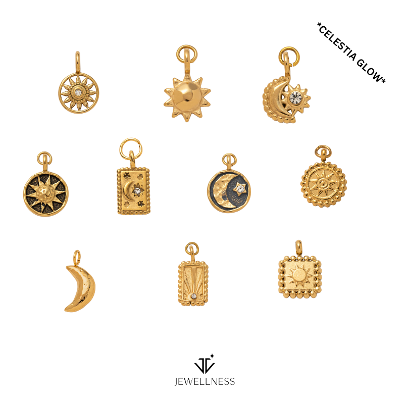 Celestia Glow-Sun, Moon, Star , Cosmic Pendant ZB008