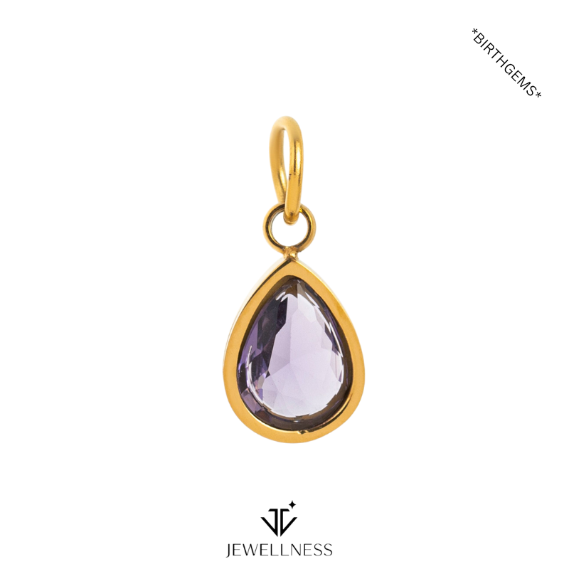 BirthGems -- Teardrop Birthstone Pendant Necklace ZB006 - Image 3