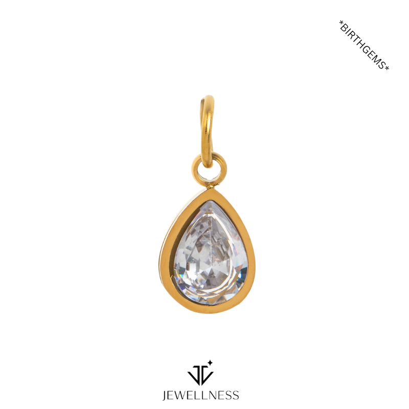 BirthGems -- Teardrop Birthstone Pendant Necklace ZB006 - Image 5