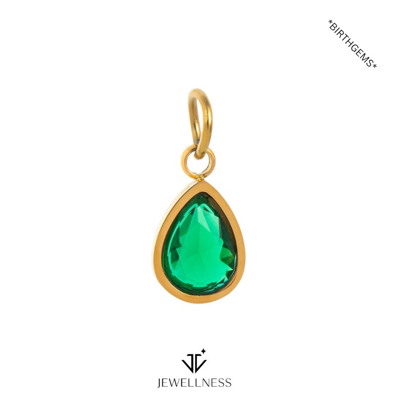 BirthGems -- Teardrop Birthstone Pendant Necklace ZB006 - Image 6