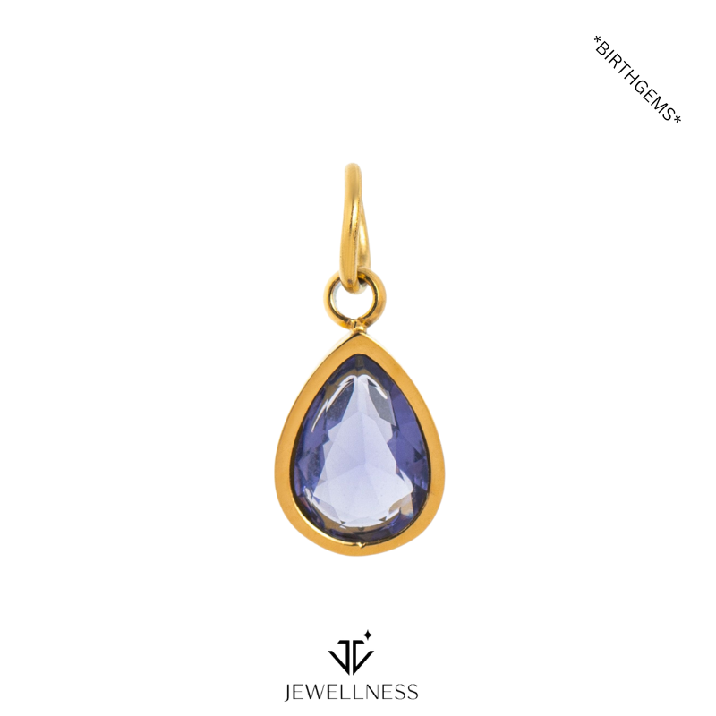 BirthGems -- Teardrop Birthstone Pendant Necklace ZB006 - Image 7