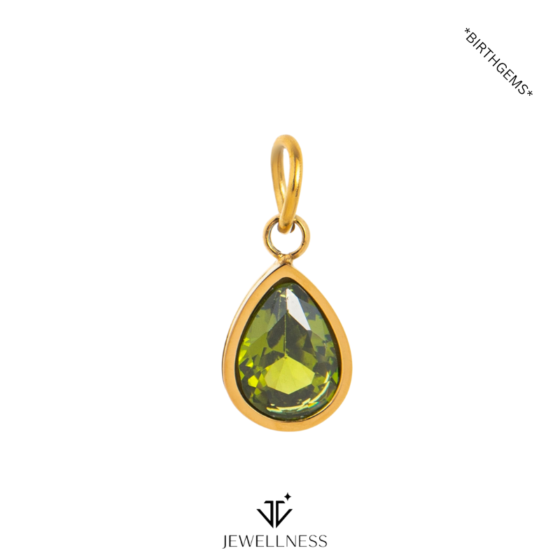 BirthGems -- Teardrop Birthstone Pendant Necklace ZB006 - Image 9