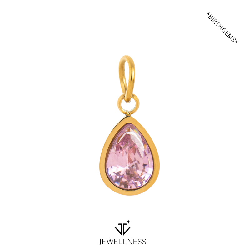 BirthGems -- Teardrop Birthstone Pendant Necklace ZB006 - Image 11