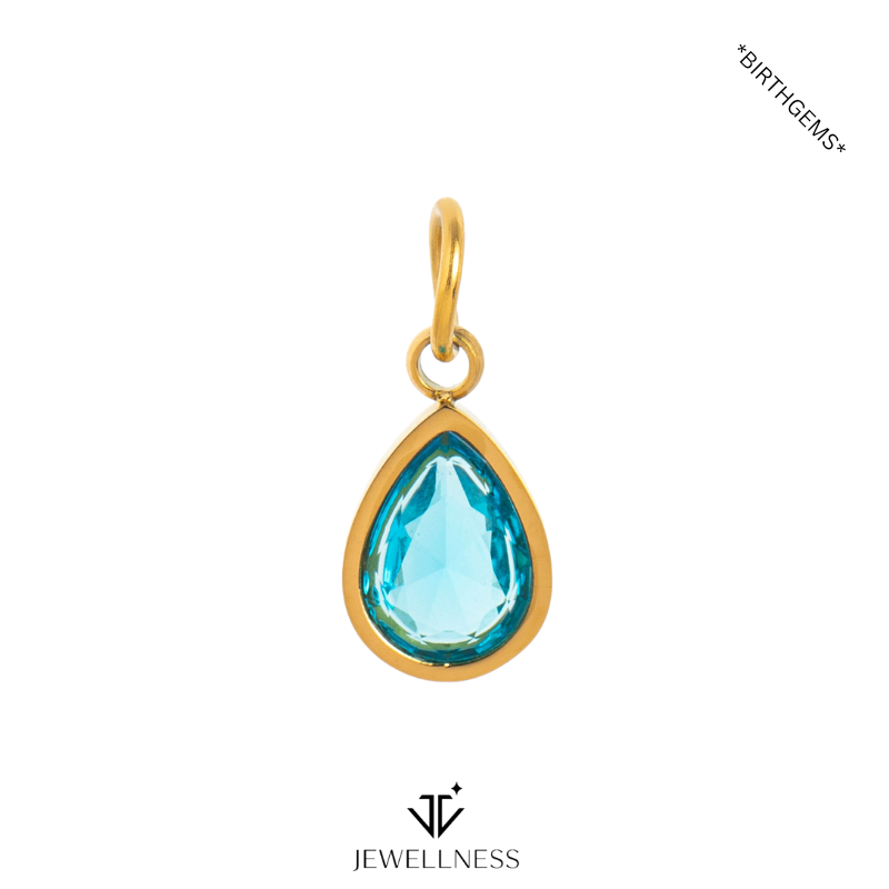 BirthGems -- Teardrop Birthstone Pendant Necklace ZB006 - Image 13