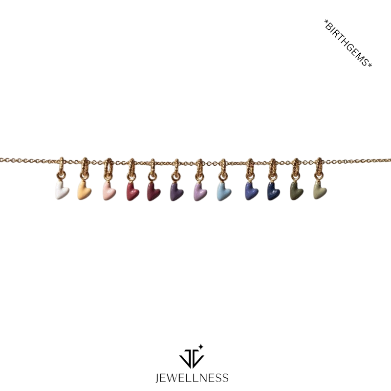 BirthGems -- Birthstone Heart Pendant Necklace ZB011