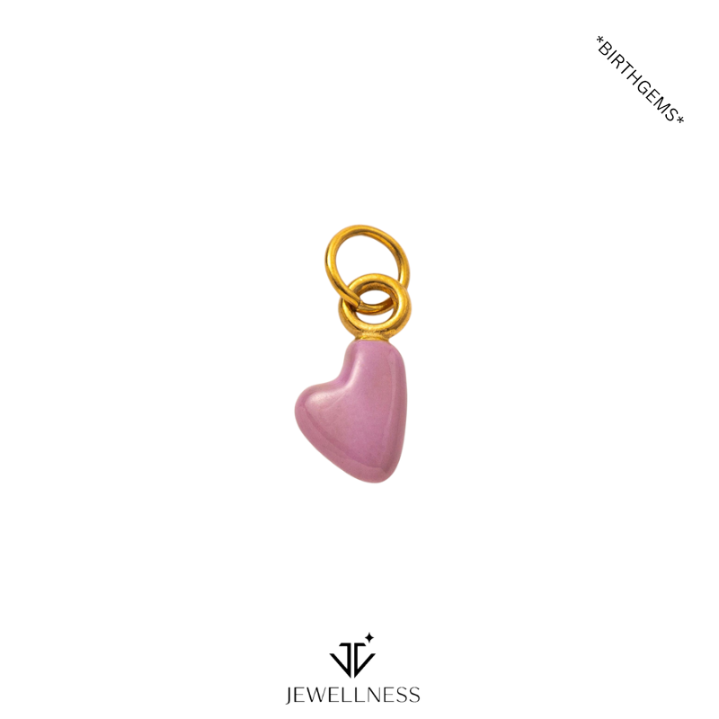 BirthGems -- Birthstone Heart Pendant Necklace ZB011 - Image 8