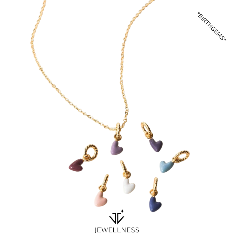 BirthGems -- Birthstone Heart Pendant Necklace ZB011 - Image 19