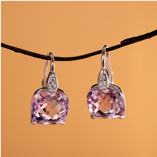 Zimu --Amethyst 925 Silver Earring  SQAM005