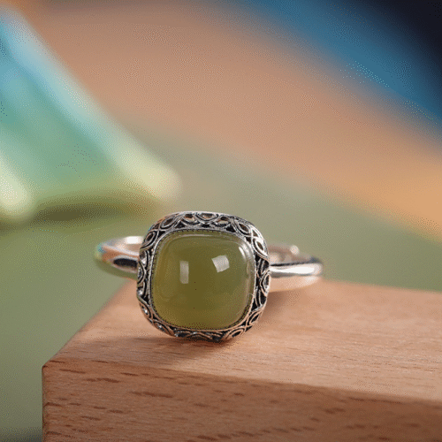 Jadelle -Jade 925 Silver Adjustable Ring    SQJA002