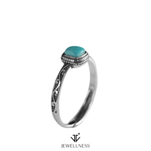 Azure Pearl Collection - Turquoise Adjustable Sterling Silver Ring SQTP005