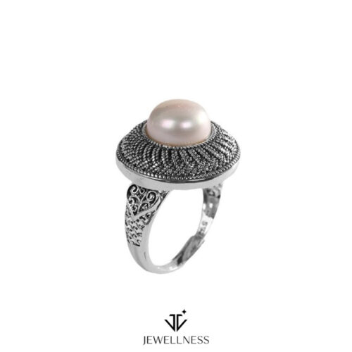 Azure Pearl Collection -- Pearl Sterling Silver Adjustable Ring SQTP006