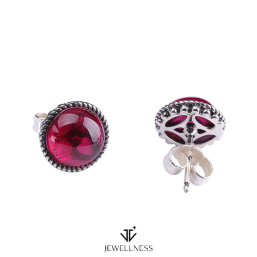 Dao Qi - Buddhism inspired  Red Jade Earrings SQDQ007