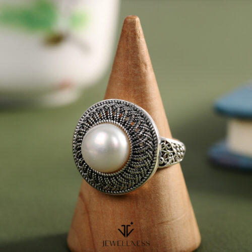 Azure Pearl Collection -- Pearl Sterling Silver Adjustable Ring SQTP006