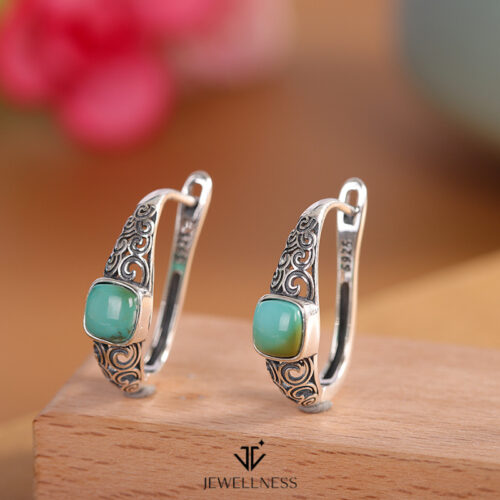 Azure Pearl Collection - Turquoise Sterling Silver Earrings SQTP008