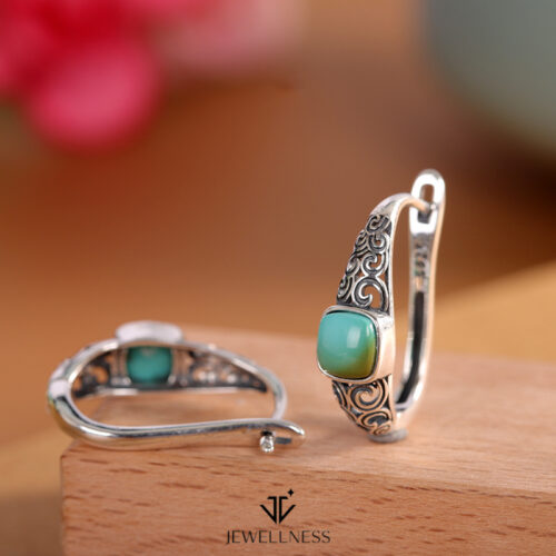 Azure Pearl Collection - Turquoise Sterling Silver Earrings SQTP008