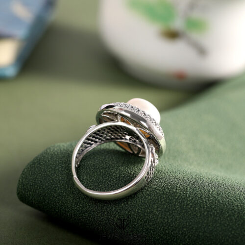 Azure Pearl Collection -- Pearl Sterling Silver Adjustable Ring SQTP006