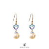 Azure Pearl Collection - Pearl Chinese Lucky Moon Sterling Silver God Plated Earrings SQTP003