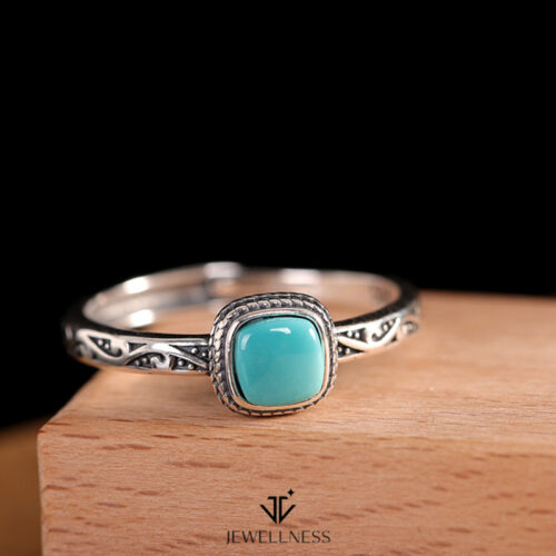 Azure Pearl Collection - Turquoise Adjustable Sterling Silver Ring SQTP005