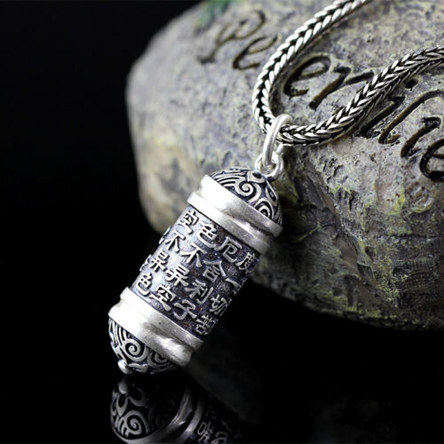 Alternative view of Dao Qi - Buddhism inspired  Box Pendant -unisex SQDQ006